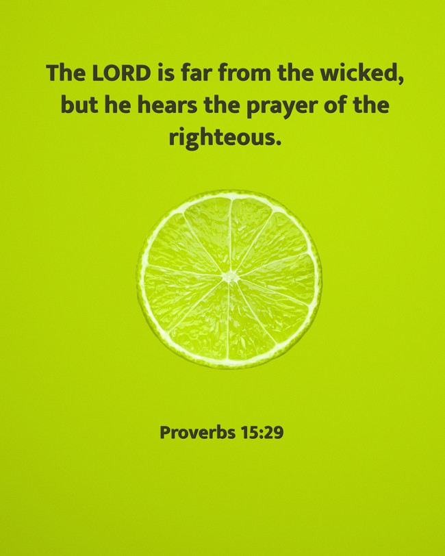 The LORD is far from the wicked, but he hears the prayer of the righteous. - Proverbs 15:29
