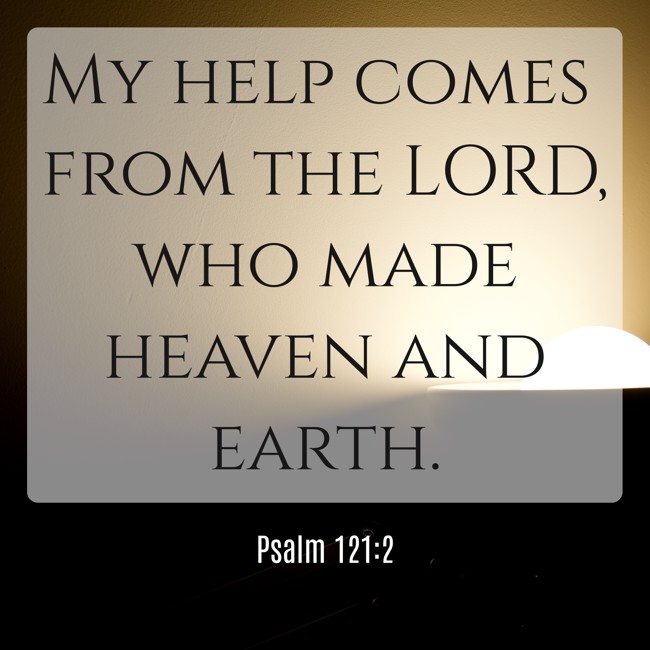 My help comes from the LORD, who made heaven and earth. - Psalm 121:2