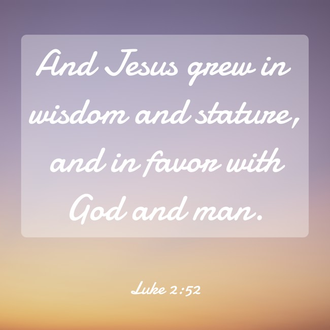 And Jesus grew in wisdom and stature, and in favor with God and man. - Luke 2:52