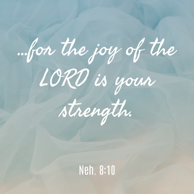 …for the joy of the LORD is your strength. - Neh. 8:10