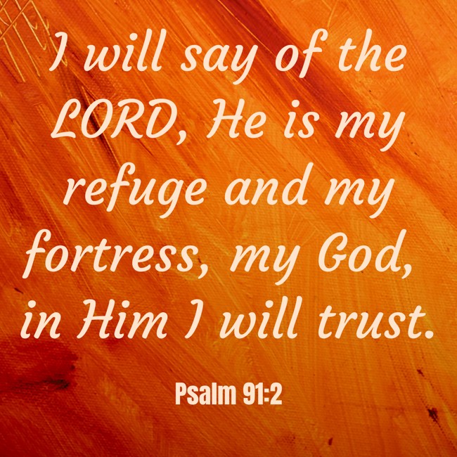 I will say of the LORD, He is my refuge and my fortress, my God, in Him I will trust. - Psalm 91:2