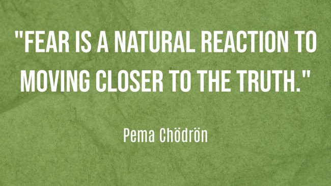 Fear is a natural reaction to moving closer to the truth.   - Pema Chödrön 