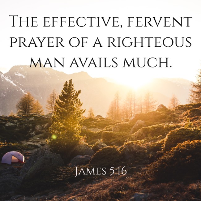 The effective, fervent prayer of a righteous man avails much. - James 5:16