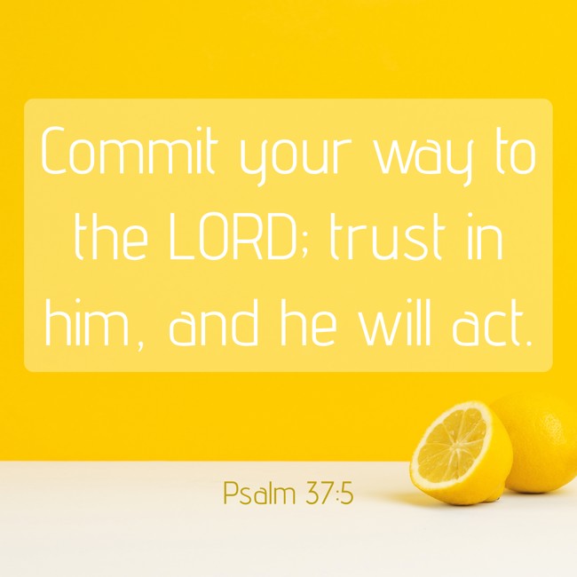 Commit your way to the LORD; trust in him, and he will act. - Psalm 37:5