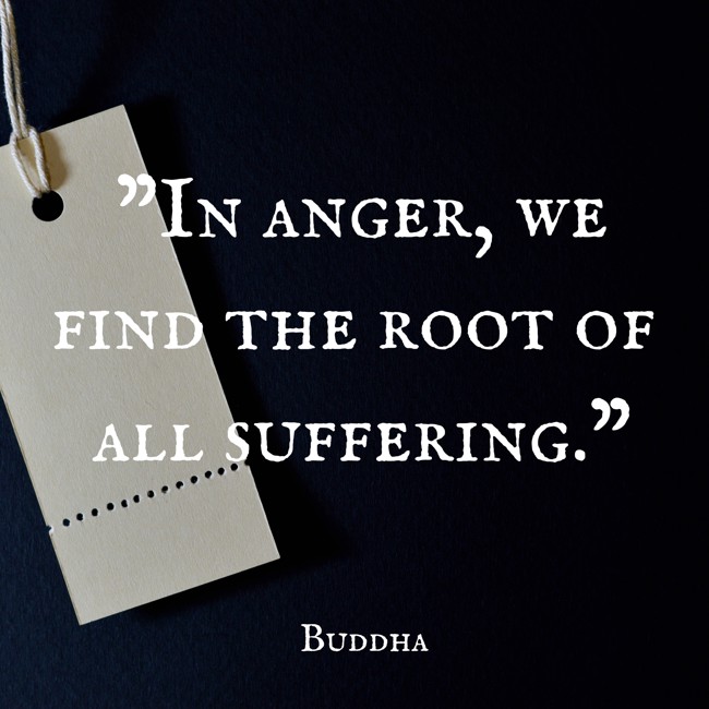 In anger, we find the root of all suffering. - Buddha