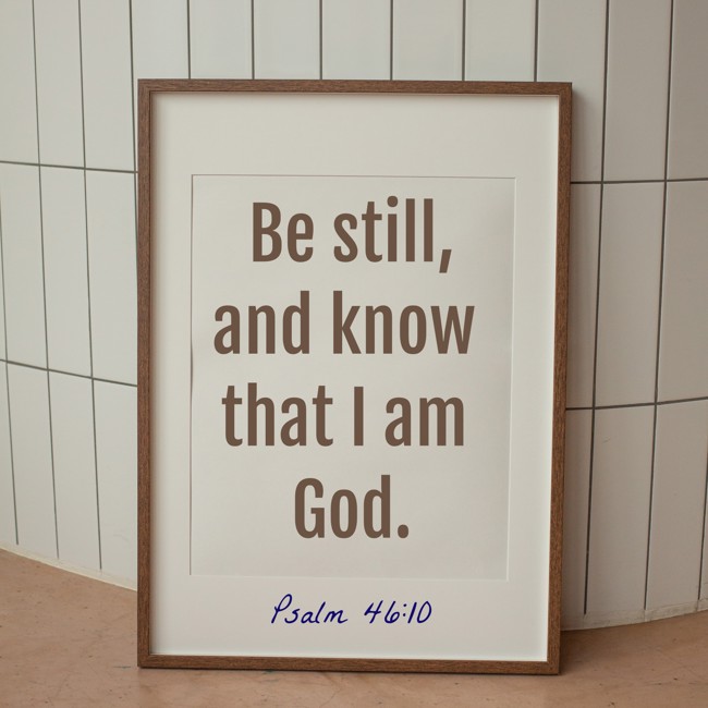 Be still, and know that I am God. - Psalm 46:10