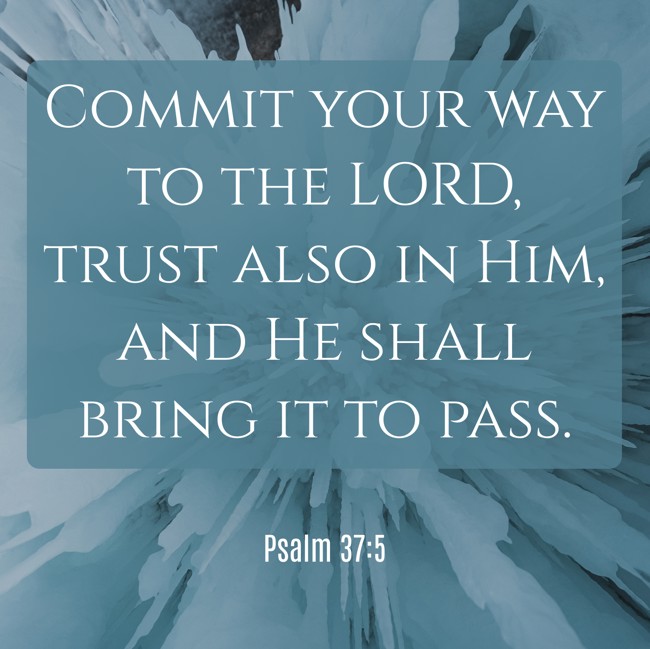 Commit your way to the LORD, trust also in Him, and He shall bring it to pass. - Psalm 37:5