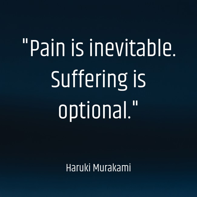 Pain is inevitable. Suffering is optional. - Haruki Murakami