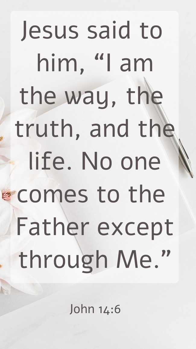 Jesus said to him, “I am the way, the truth, and the life. No one comes to the Father except through Me.” - John 14:6