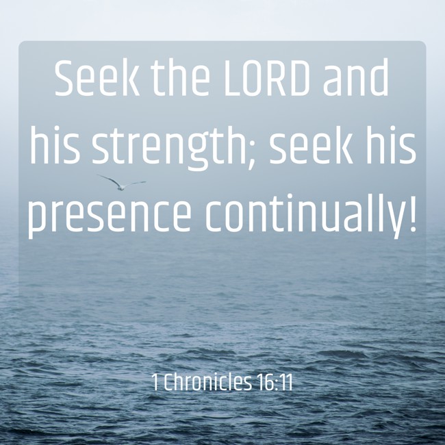 Seek the LORD and his strength; seek his presence continually! - 1 Chronicles 16:11