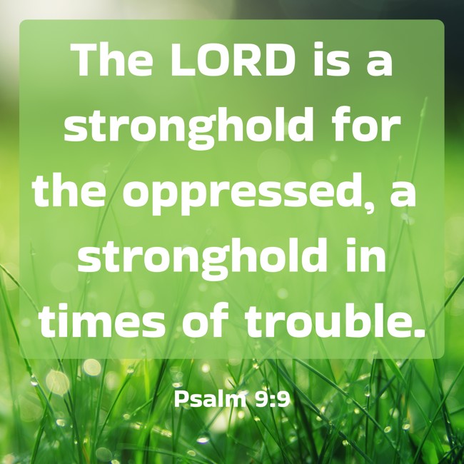 The LORD is a stronghold for the oppressed, a stronghold in times of trouble. - Psalm 9:9
