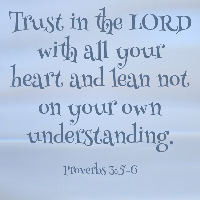 Trust in the LORD with all your heart and lean not on your own understanding. - Proverbs 3:5-6