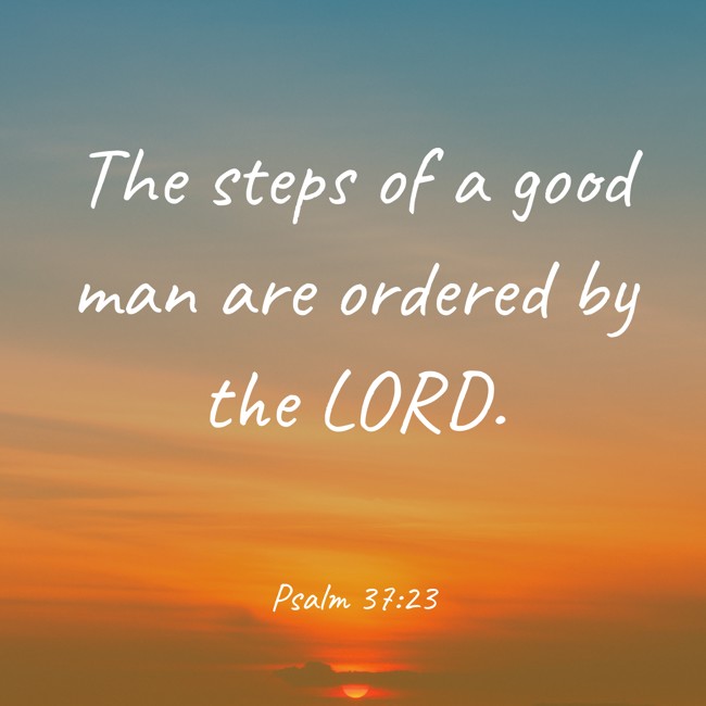 The steps of a good man are ordered by the LORD. - Psalm 37:23