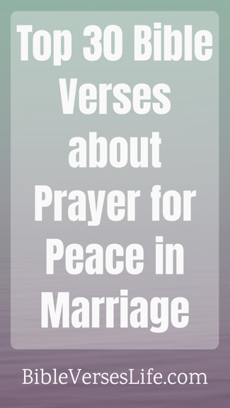 Top 30 Bible Verses about Prayer for Peace in Marriage