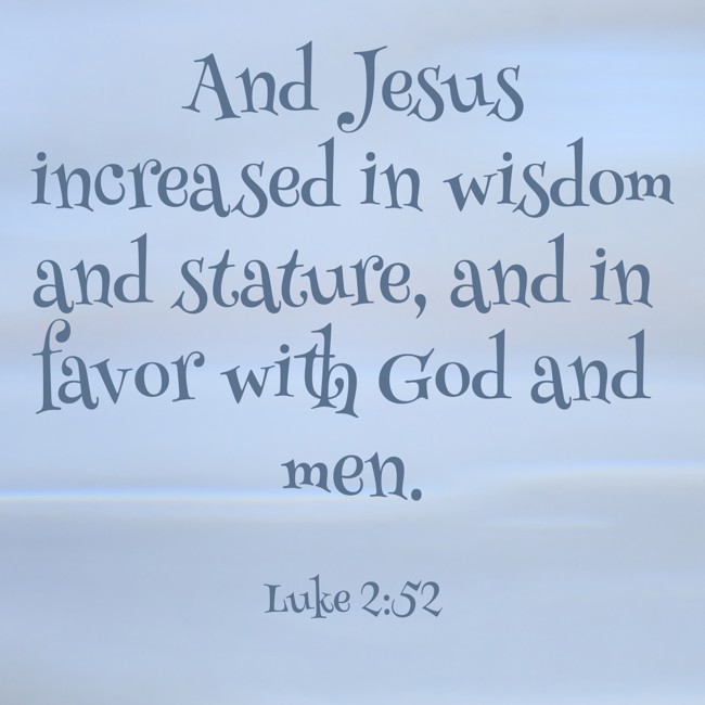 And Jesus increased in wisdom and stature, and in favor with God and men. - Luke 2:52