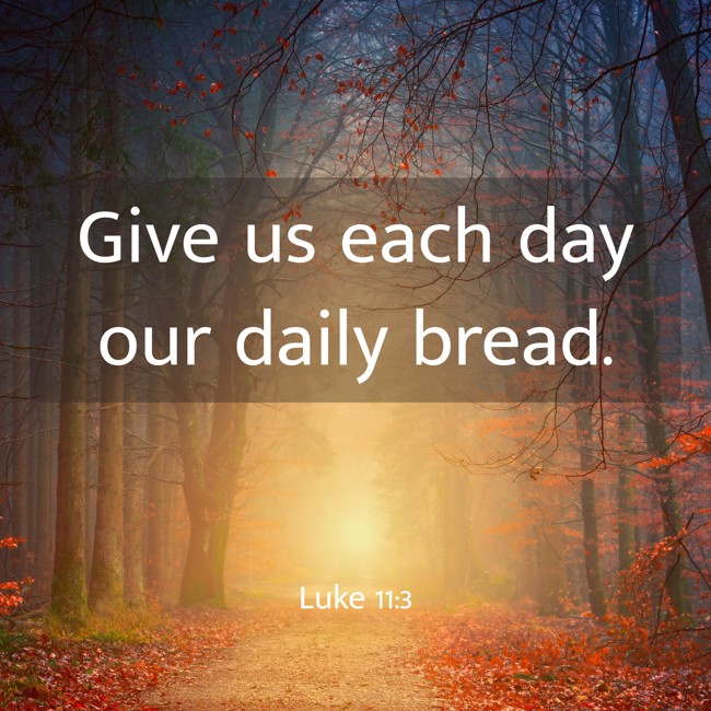 Give us each day our daily bread. - Luke 11:3