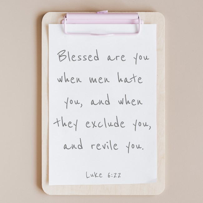 Blessed are you when men hate you, and when they exclude you, and revile you. - Luke 6:22