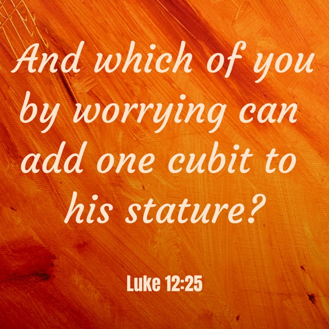 And which of you by worrying can add one cubit to his stature? - Luke 12:25