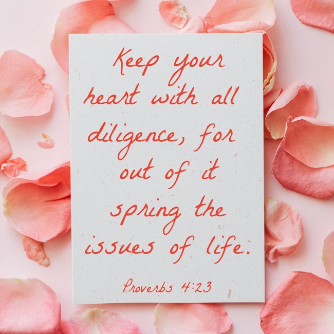  Keep your heart with all diligence, for out of it spring the issues of life. - Proverbs 4:23 