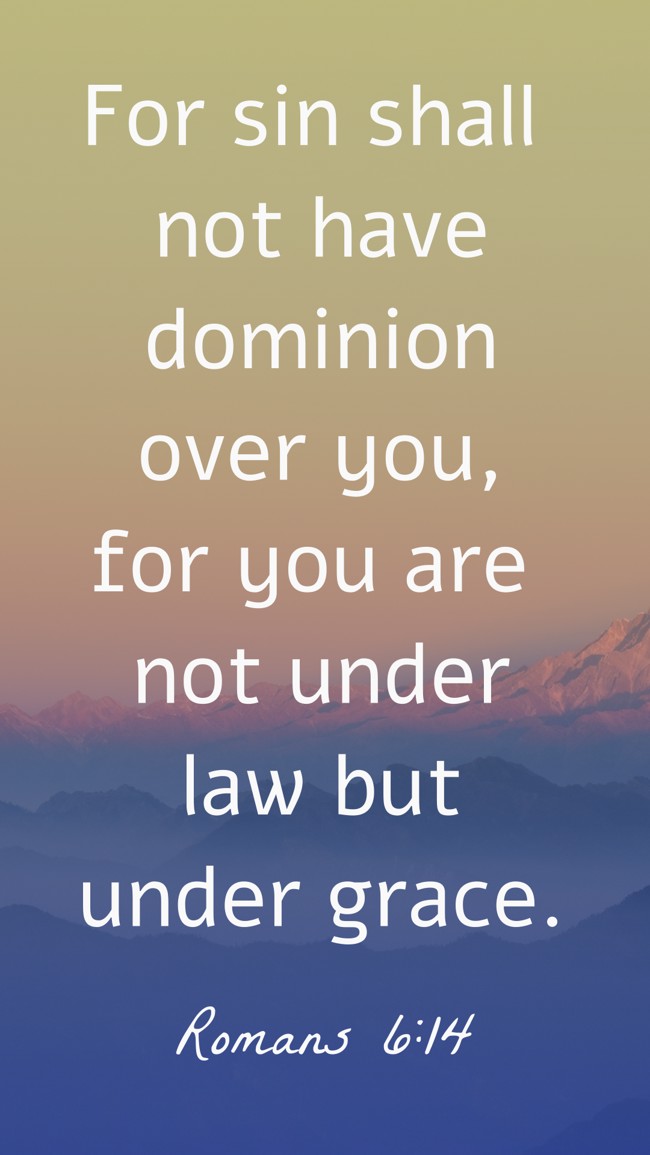 For sin shall not have dominion over you, for you are not under law but under grace. - Romans 6:14