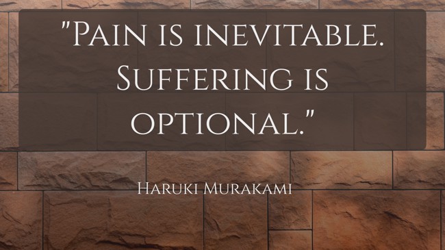 Pain is inevitable. Suffering is optional. - Haruki Murakami