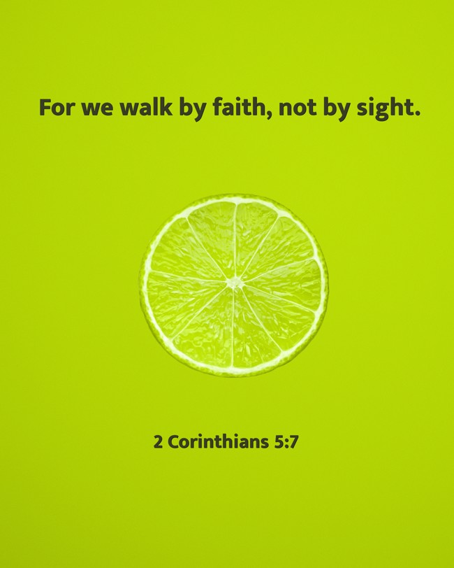 For we walk by faith, not by sight. - 2 Corinthians 5:7