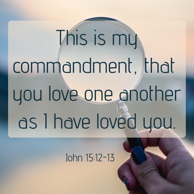 This is my commandment, that you love one another as I have loved you. - John 15:12-13