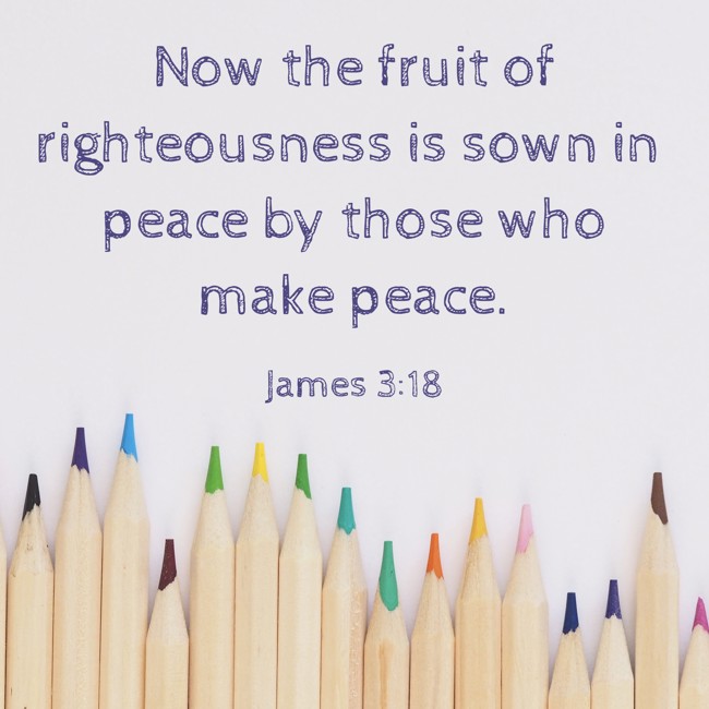 Now the fruit of righteousness is sown in peace by those who make peace. - James 3:18