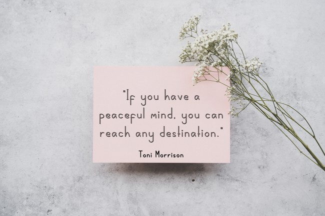 If you have a peaceful mind, you can reach any destination. - Toni Morrison