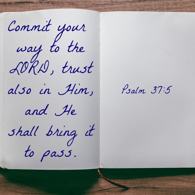 Commit your way to the LORD, trust also in Him, and He shall bring it to pass. - Psalm 37:5