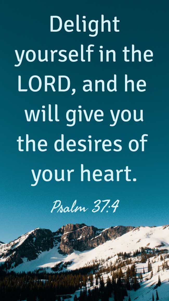 Delight yourself in the LORD, and he will give you the desires of your heart. - Psalm 37:4