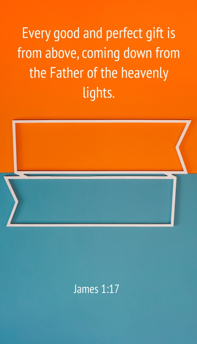 Every good and perfect gift is from above, coming down from the Father of the heavenly lights. - James 1:17