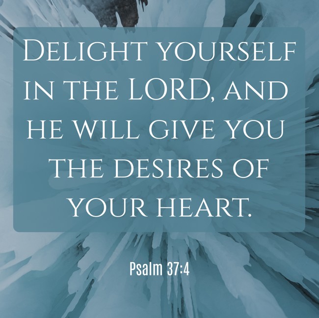 Delight yourself in the LORD, and he will give you the desires of your heart. - Psalm 37:4