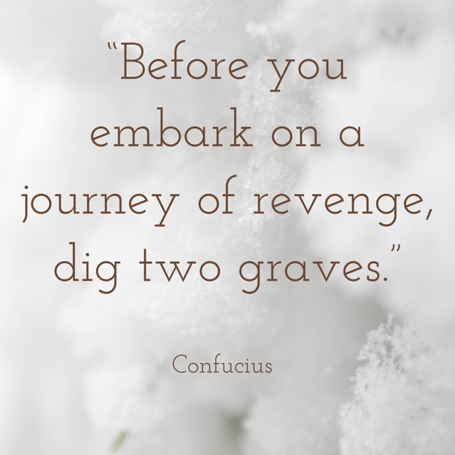 “Before you embark on a journey of revenge, dig two graves.” - Confucius