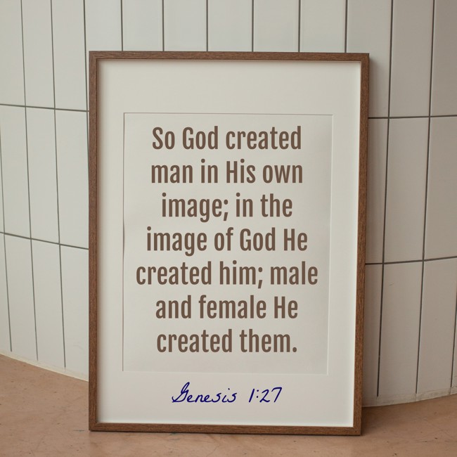 So God created man in His own image; in the image of God He created him; male and female He created them. - Genesis 1:27
