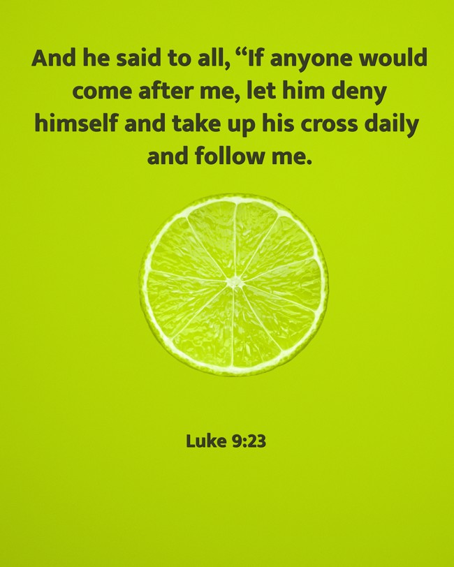  And he said to all, “If anyone would come after me, let him deny himself and take up his cross daily and follow me.   - Luke 9:23 