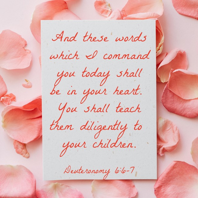 And these words which I command you today shall be in your heart. You shall teach them diligently to your children. - Deuteronomy 6:6-7