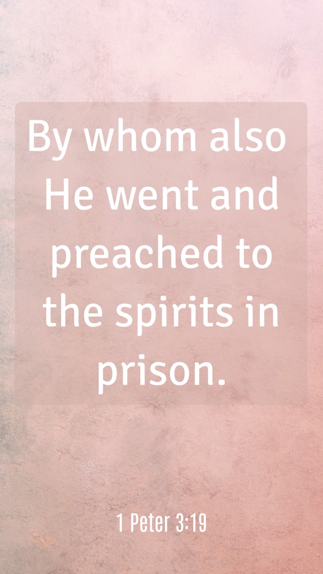 By whom also He went and preached to the spirits in prison. - 1 Peter 3:19