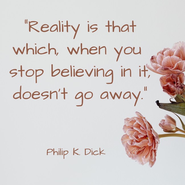 Reality is that which, when you stop believing in it, doesn’t go away. - Philip K. Dick