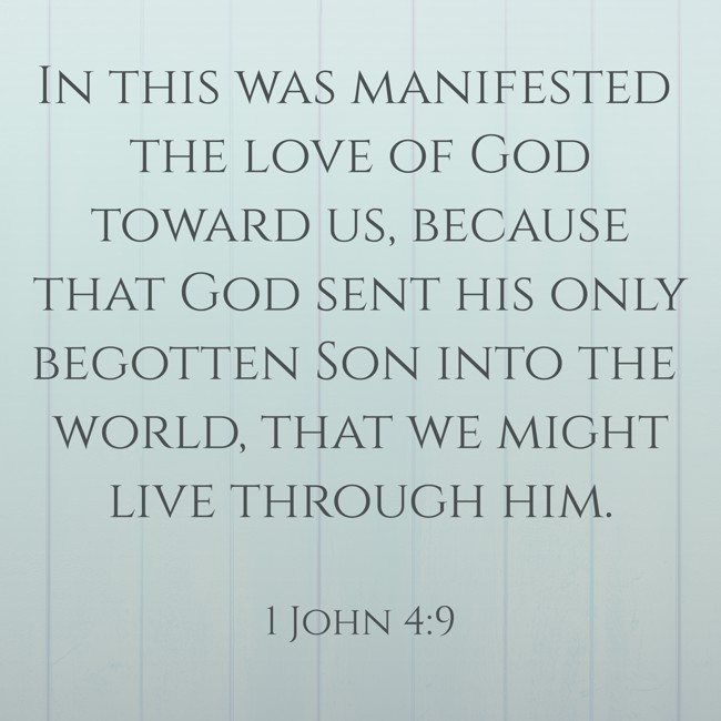 In this was manifested the love of God toward us, because that God sent his only begotten Son into the world, that we might live through him. - 1 John 4:9