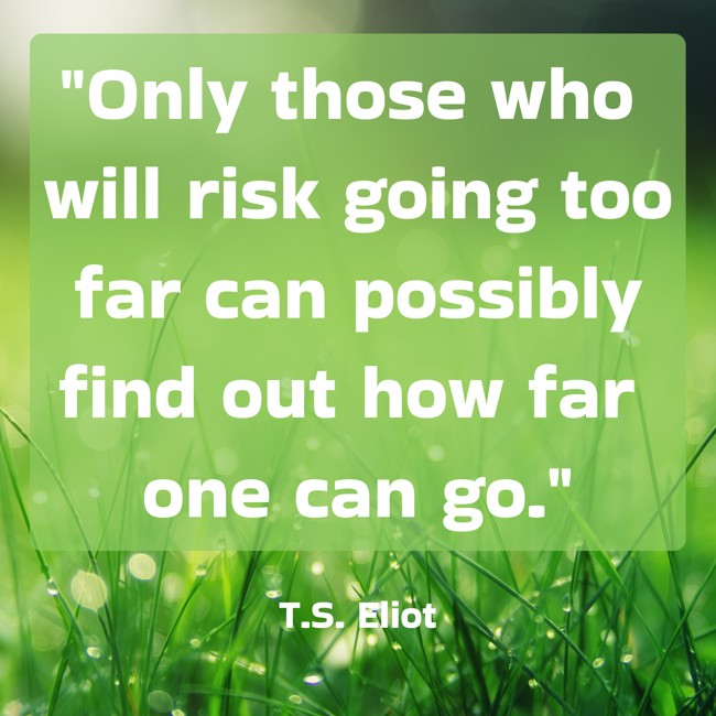 Only those who will risk going too far can possibly find out how far one can go. - T.S. Eliot