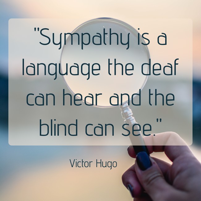 Sympathy is a language the deaf can hear and the blind can see. - Victor Hugo