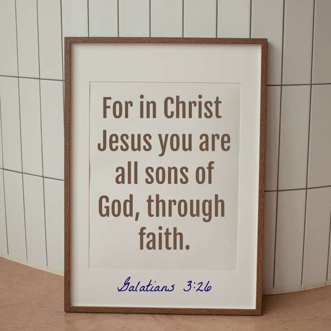 For in Christ Jesus you are all sons of God, through faith. - Galatians 3:26