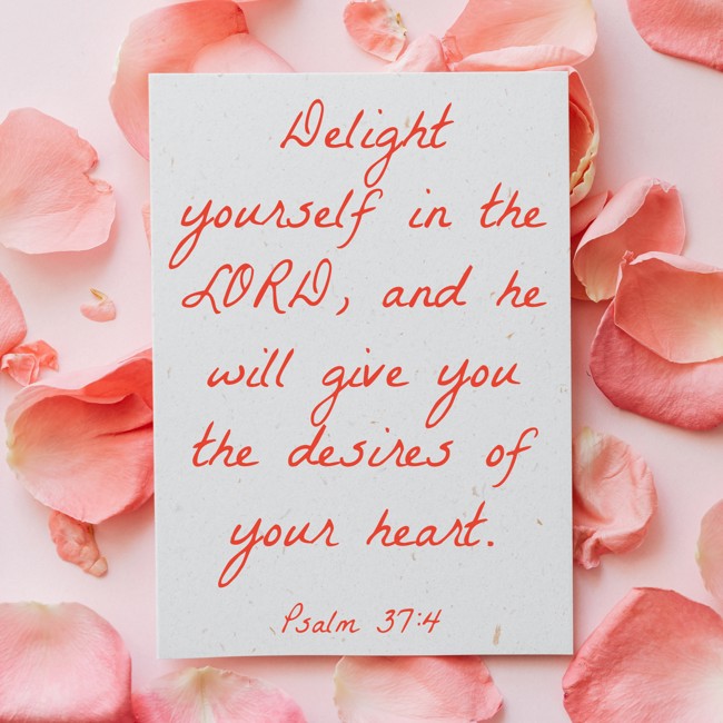 Delight yourself in the LORD, and he will give you the desires of your heart. - Psalm 37:4