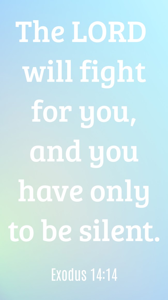 The LORD will fight for you, and you have only to be silent. - Exodus 14:14