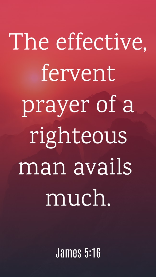 The effective, fervent prayer of a righteous man avails much. - James 5:16