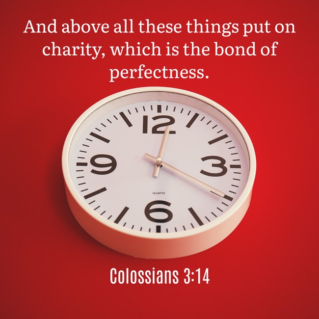 And above all these things put on charity, which is the bond of perfectness. - Colossians 3:14