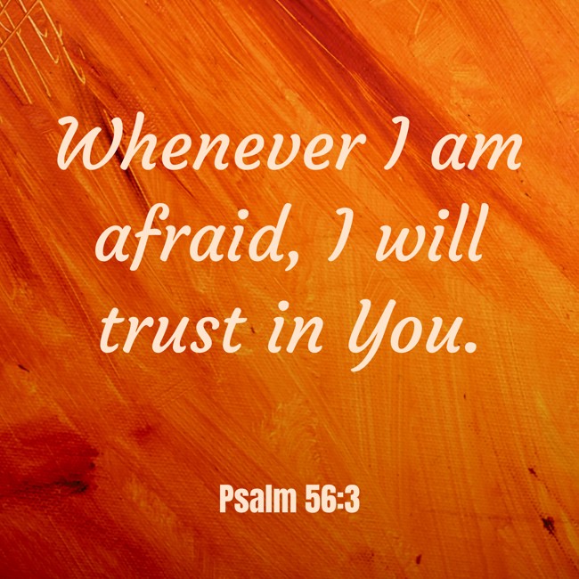 Whenever I am afraid, I will trust in You. - Psalm 56:3