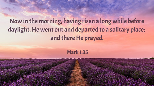 Now in the morning, having risen a long while before daylight, He went out and departed to a solitary place; and there He prayed. - Mark 1:35