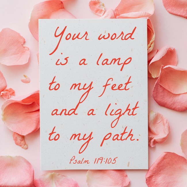 Your word is a lamp to my feet and a light to my path. - Psalm 119:105